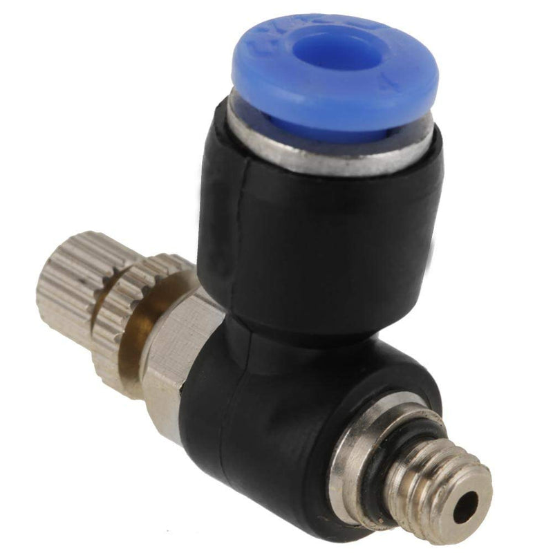 [Australia - AusPower] - 20Pcs OD 4mm Tube M5 Push to Connect Fittings Pneumatic Air Flow Speed Control Valve Quick Connector 