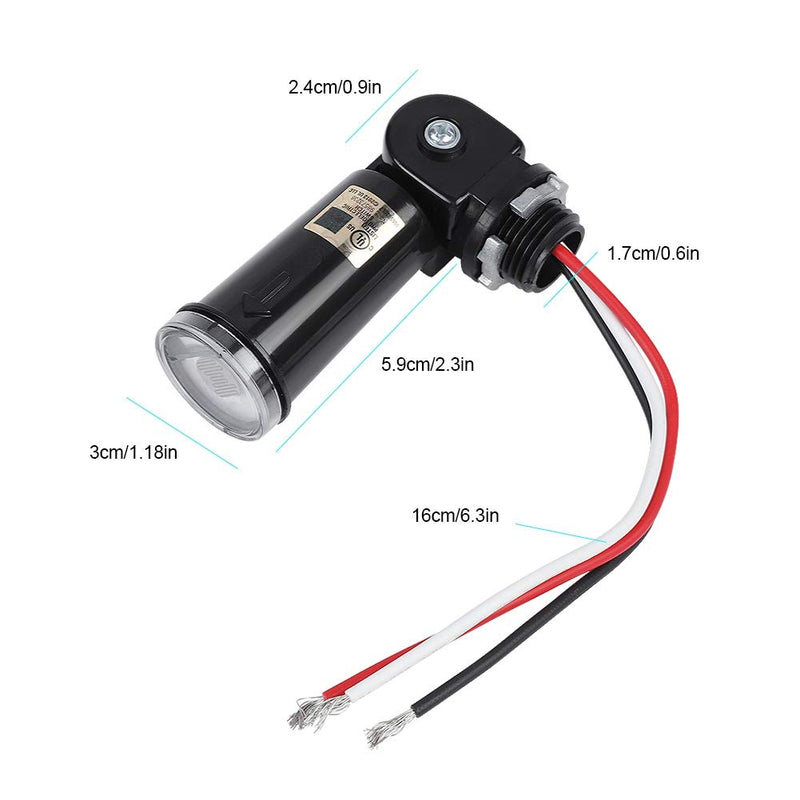 [Australia - AusPower] - Photoelectric Switch Sensor 120V Photocell Dusk to Dawn Button Photo Control Eye Switch Flush Mount 