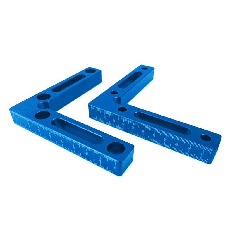 [Australia - AusPower] - 90 Degree Positioning Squares Aluminium Alloy 4.7" x 4.7"(12x12cm) Right Angle Clamps Woodworking Carpenter Tool Corner Clamping Square for Picture Frame Box Cabinets Drawers (Blue) Blue 