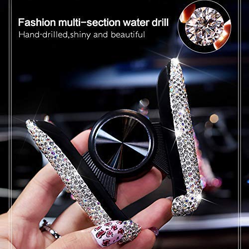 [Australia - AusPower] - Bling Car Phone Holder Mini Car Dash Air Vent Automatic Phone Mount Universal 360°Adjustable Crystal Auto Car Stand Phone Holder Car Accessories for Women and Girls (White) 