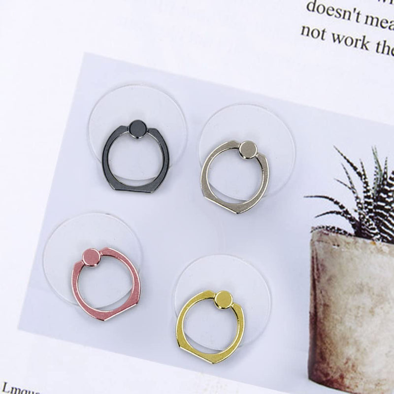[Australia - AusPower] - SKYPIA Transparent Finger Ring Stand Holder,4 Pack Cell Phone Stand Finger Grip Kickstand 360° RotationMount Hooks for iPhone and More Smartphones 