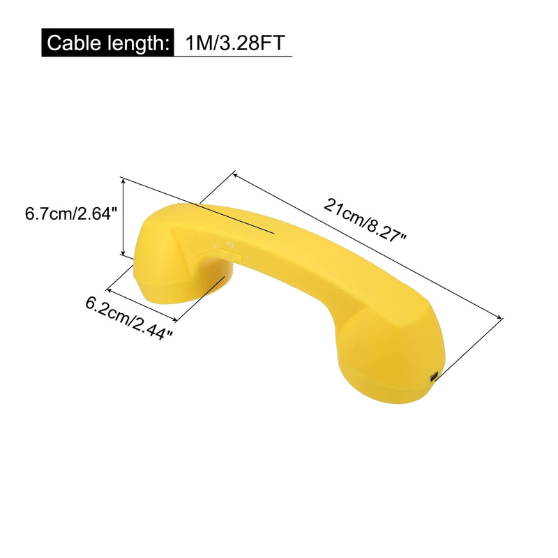 [Australia - AusPower] - MECCANIXITY Retro Telephone Handset Wireless Phone Telephone Receiver for Microphone Speaker Matte Yellow 