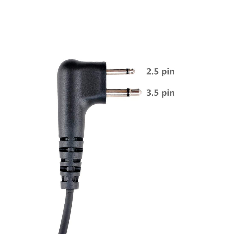 [Australia - AusPower] - KS K-STORM CLS1110 Walkie Talkie Earpiece Headset Compatible with Motorola Radio CP200, RDM2070D, CLS1413, HKLN4604, PU Material, Black 