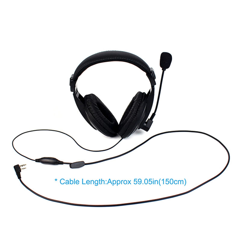 [Australia - AusPower] - Retevis Walkie Talkie Earpiece Boom Mic 2 Pin Overhead Headphone with VOX PTT Headset Microphone for Baofeng UV-5R BF-888S Retevis H-777 RT22 RT21 Two Way Radio (1 Pack) 