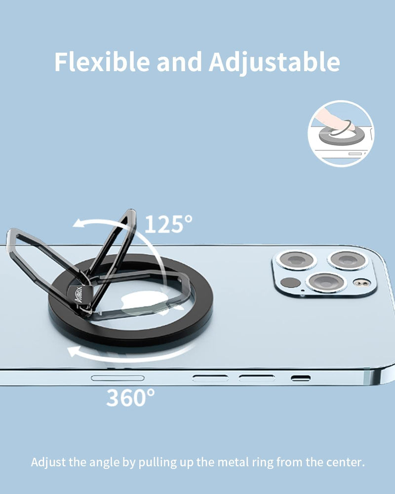 [Australia - AusPower] - Magnetic Phone Grip AUROX Phone Ring Holder for MagSafe Accessories Adjustable Phone Ring Holder for iPhone 14, 13, 13 Pro, 13 Mini, 13 Pro Max, 12, 12 Pro, 12 Mini, 12 Pro Max(Black) U-Black 