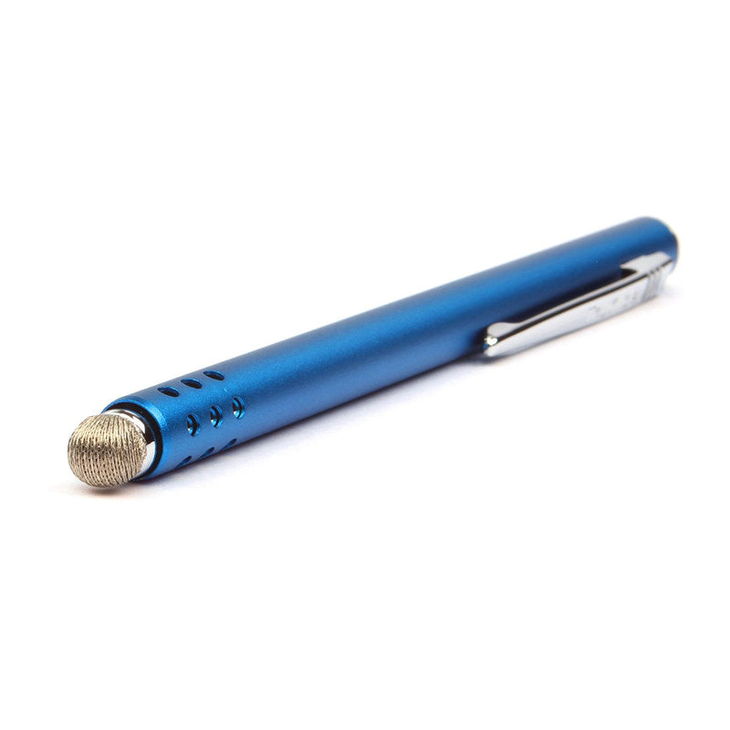 [Australia - AusPower] - Lynktec TruGlide Mesh Fiber Stylus with Microfiber Knit Tip for All Capacitive Touch Screen Tablets, iPad, and Smartphone (Blue with Silver Clip) Blue with Silver Clip 