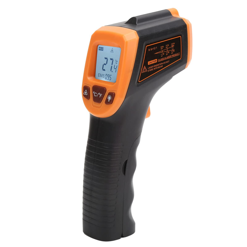 [Australia - AusPower] - Industrial Thermometer,Portable with LCD Display Temperature Measuring Gun Handheld Thermometer Non-Contact -50℃～600℃ Infrared,for Air Industrial(Orange) 