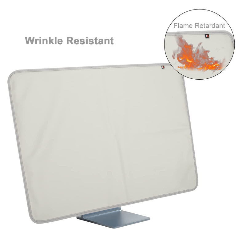 [Australia - AusPower] - Monitor Dust Cover for iMac 24”, TXEsign Wrinkle Resistant PU Leather Protective Screen Dust Cover Sleeve with Rear Pocket Compatible with iMac 24 inch (Grey-New Flame Retardant PU) Grey-Flame Retardant PU 