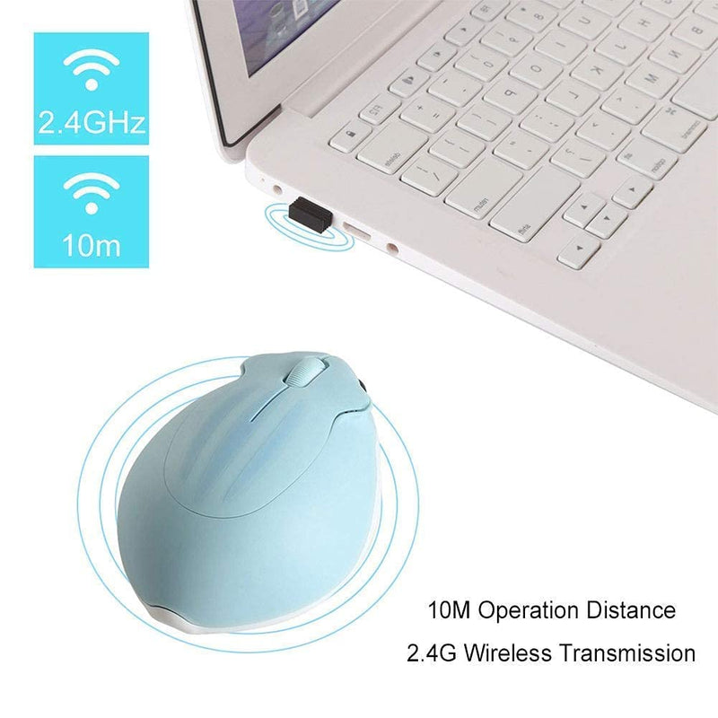 [Australia - AusPower] - CHUYI Animal Cartoon Hamster Shape Mini Travel Wireless Mouse 1200DPI Portable Optical Small Cordless Mice for Computer Laptop PC (1 Blue, 1 Pink) 