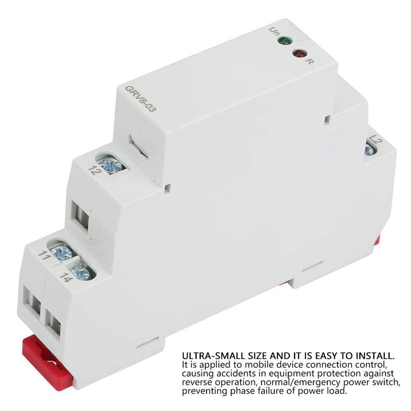 [Australia - AusPower] - 3 Phase Monitor Relay,Three Phase Voltage Monitoring Relay Over Voltage Protection AC/DC Voltage Monitoring for Phase Sequence Protector GRV8-03(M460) 