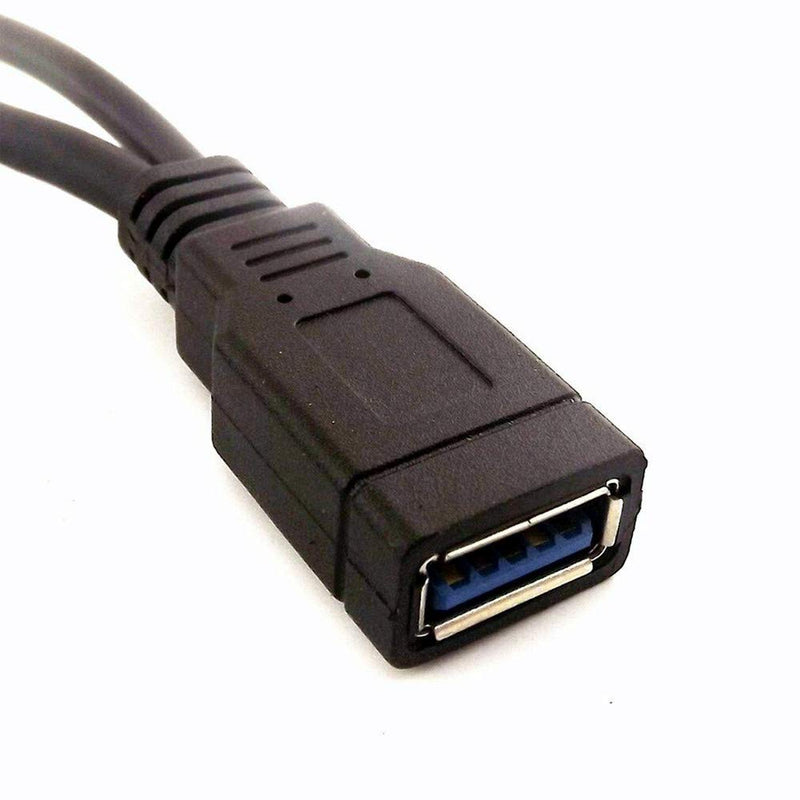 [Australia - AusPower] - ANRANK USB 3.0 Female to Dual USB Male Extra Power Data Extension Cord Adapter Splitter Y-Cable Black 