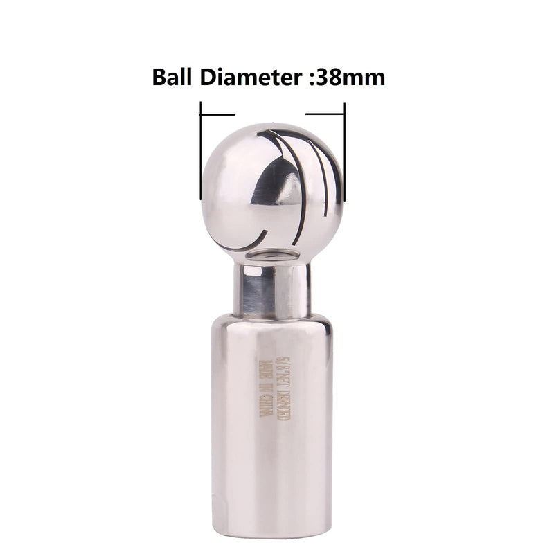 [Australia - AusPower] - DERNORD Rotary Spray Ball NPT Female CIP Tank Cleaning Ball 360° Spray Pattern, Stainless Steel 304 (5/8" NPT Threaded) 5/8" NPT Threaded 