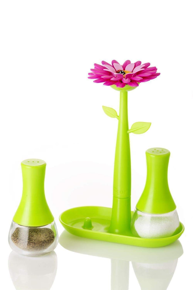 [Australia - AusPower] - Vigar Flower Power of Salt and Pepper Mills Green Plastic 10 x 4 x 12 cm 