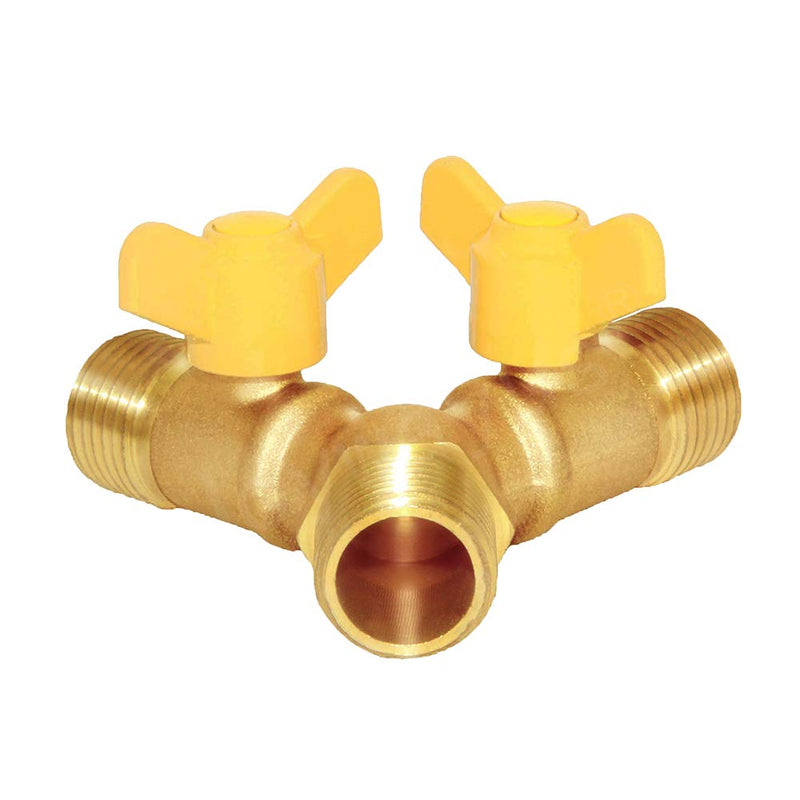 [Australia - AusPower] - Joywayus 1/2" Male Brass Garden Irrigation 3 Way Union Intersection/Split Shut off Ball Valve Fitting M1/2 