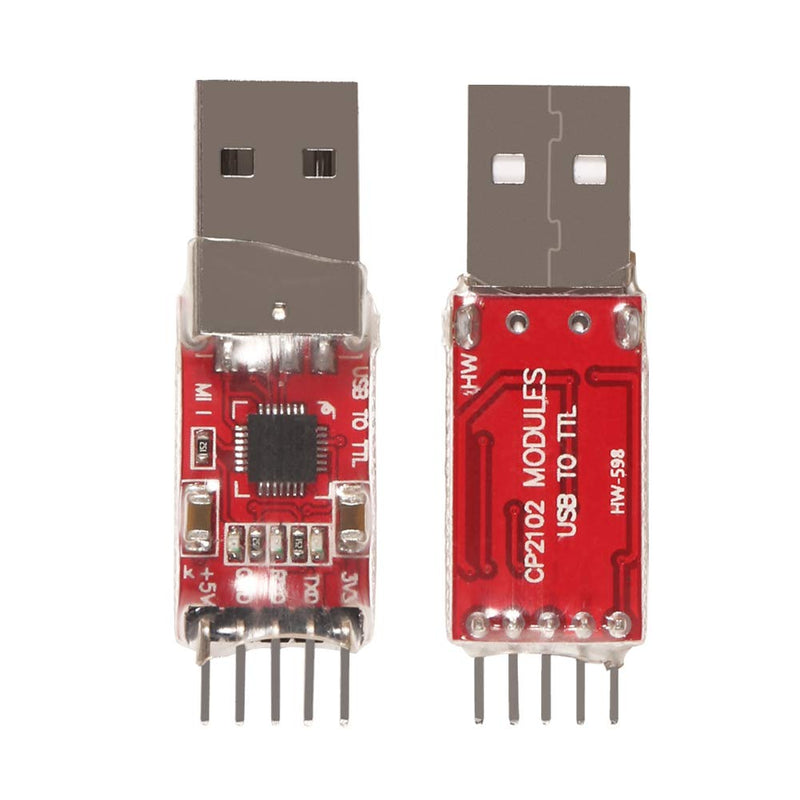 [Australia - AusPower] - Aitrip 3 Sets CP2102 Module USB to TTL 5PIN Serial Converter Adapter Module Downloader with Jumper Wires for UART STC 3.3V and 5V 