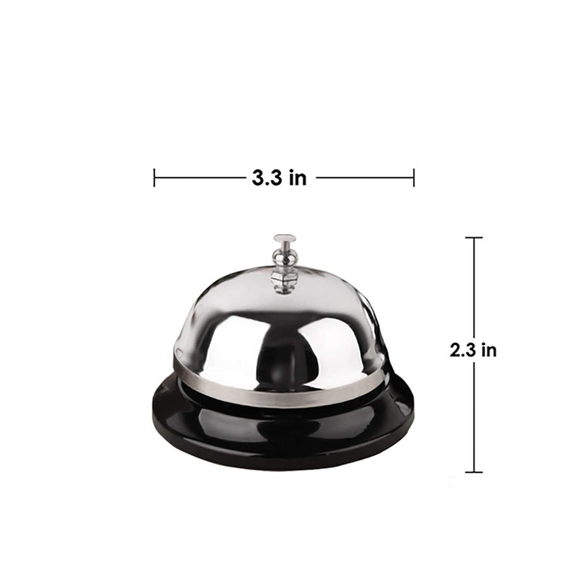 [Australia - AusPower] - Call Bell 2 Packs 3.35 Inch Diameter with Metal Anti-Rust Construction, Ringing, Durable, Desk Bell Service Bell for Hotels, Schools, Restaurants, Reception Areas, Hospitals, Warehouses(Silver) 