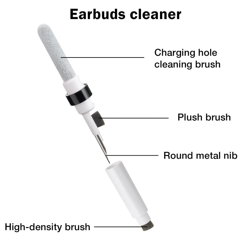 [Australia - AusPower] - Cleaning Pen for Airpods Pro 1 2, Multifunction Earbud Cleaning Kit Soft Brush for Bluetooth Earphones Case Portable Airpod Cleaner Kit for Earbuds Keyboard Smartphones Camera (Black) Black 