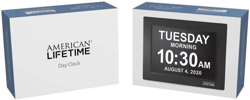 [Australia - AusPower] - 【New 2022】American Lifetime Day Clock Large Digital Clock Large Display with date and day of the week, Digital wall clock Large display Dementia products for elderly seniors,Clocks for Seniors (Black) Black 
