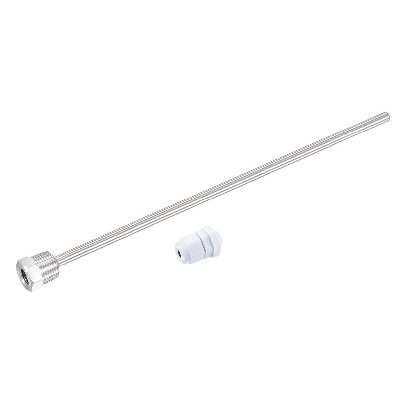 [Australia - AusPower] - uxcell 8mm Dia G1/2 Thermowell Weldless Stainless Steel 304 300mm Length for Beer Fermenter 