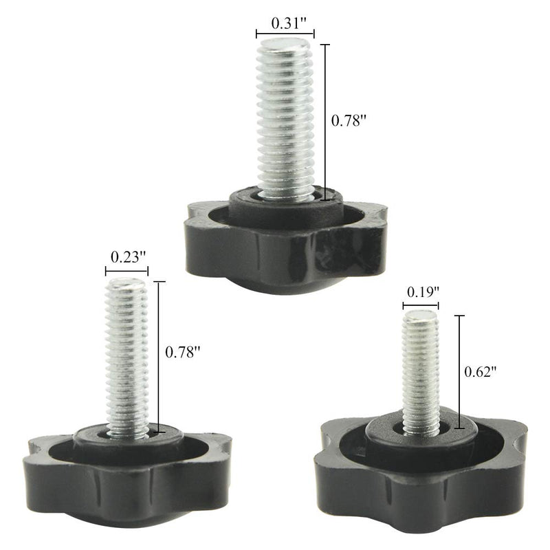[Australia - AusPower] - WMYCONGCONG 30 PCS Male Thread Screw On Type Knurled Clamping Screw Nuts Knob Handle M5 M6 M8 (32#) 32# 