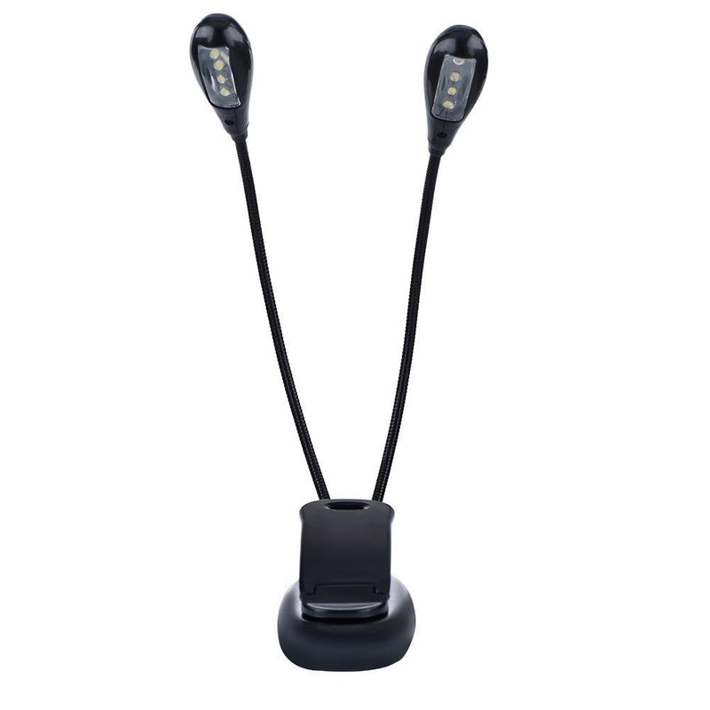 [Australia - AusPower] - Clip on Reading Light, Mini Double Adjustable Arms Light Clip On Music Stand Book Reading LED Lamp Rechargeable Flexible Eye-Care LED Book Light Perfect Replacement for Bookworms(8 Lights) 8 lights 