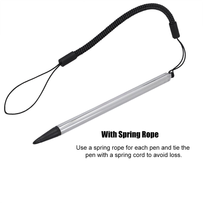 [Australia - AusPower] - Touch Pen with Spring Rope, Resistive Touch Screen Painting Pen Resistive Stylus Hard-tip Pen with Anti-Lost Spring Rope, for POS, PDA, Car Navigator(Silver) Silver 