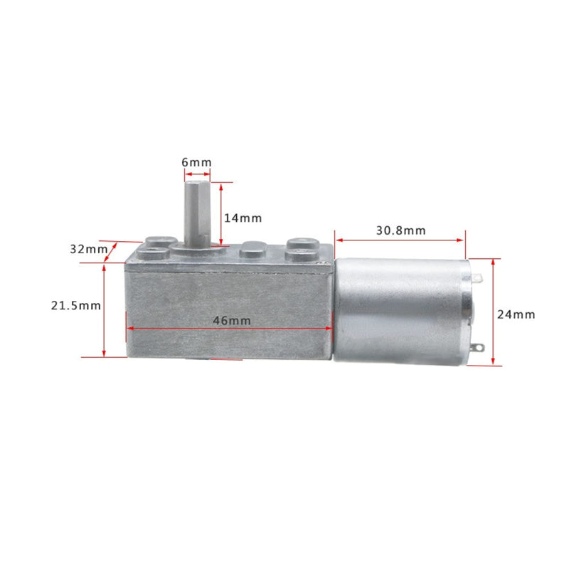 [Australia - AusPower] - 10RPM DC Worm Gear Motor 12V High Torque Reduction Gear Box with Encoder Srong Self-Locking 6mm Output Shaft 