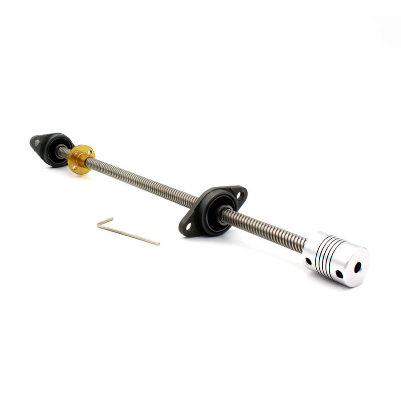 [Australia - AusPower] - 300mm 8mm T8 Lead Screw Set Lead Screw+ Copper Nut + Coupler+Hexagon Wrench + Pillow Bearing Block for 3D Printer 