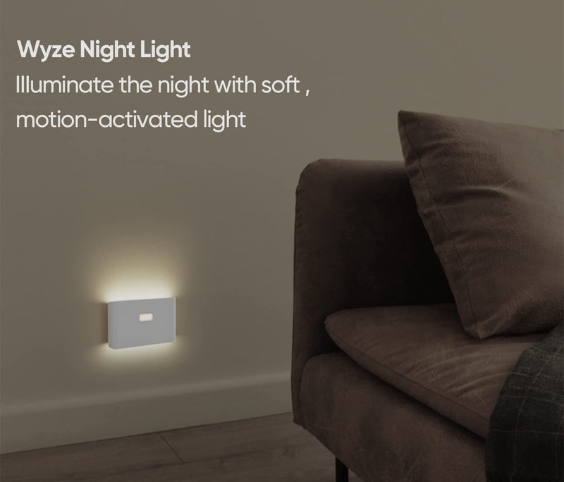 [Australia - AusPower] - WYZE Rechargeable Night Lights with Dusk to Dawn & Motion Sensors, Warm & Soft White Step Lights for Bathroom ,Hallway, Bedroom, Kids Room, Kitchen, Stairway, 3 Pack 