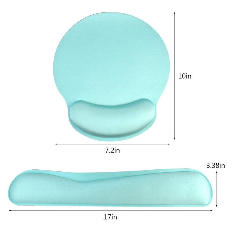 [Australia - AusPower] - Keyboard Wrist Rest Pad Mouse Pad, Memory Foam, Rest Pads Sets for Comfortable Typing & Wrist Pain Relief, Anti-Slip Rubber Base (Green) Green 