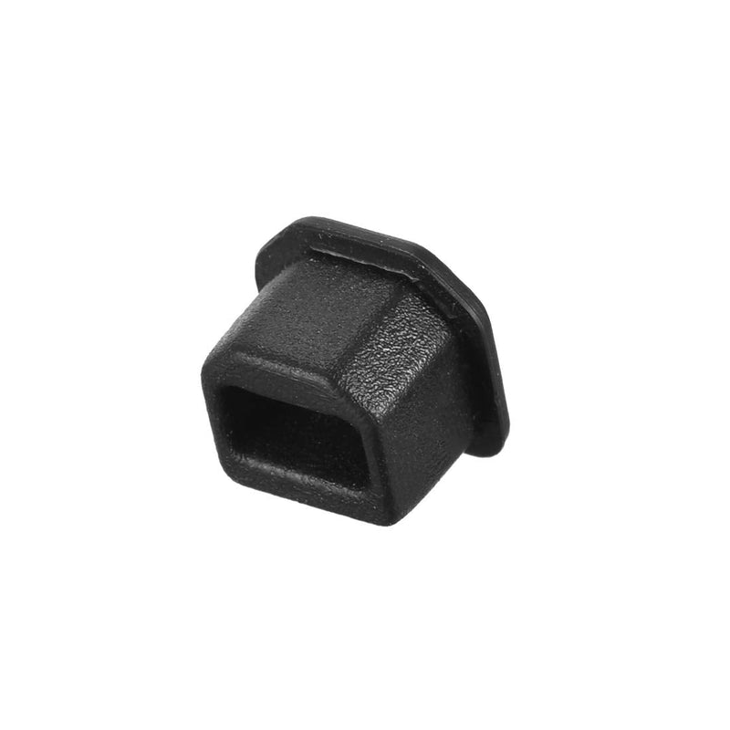 [Australia - AusPower] - uxcell Silicone USB B Anti-Dust Stopper Cap Cover Black 20pcs 