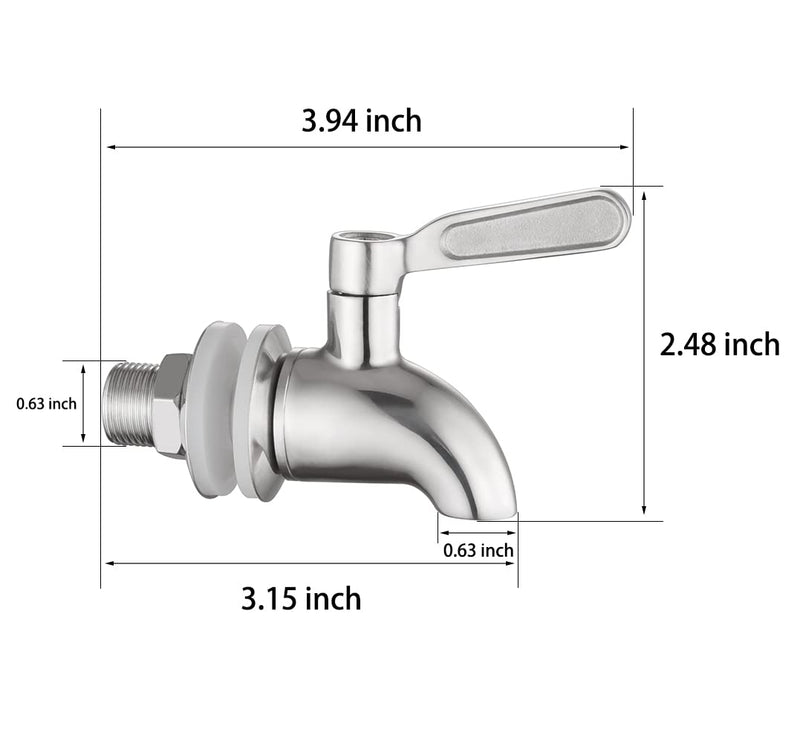 [Australia - AusPower] - Beverage Dispenser Replacement Spigot,Stainless Steel Spigot for Water Dispenser,Drink Dispenser Replacement Faucet 2 Pack 