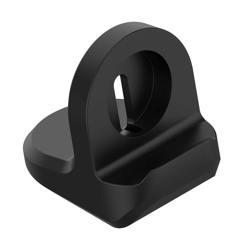 [Australia - AusPower] - Silicone Stand for Samsung Galaxy Watch 3/for Galaxy Watch 4/for Galaxy Watch 4 Classic/for Galaxy Active 2/Active Watch, Non-Slip Charger Bracket Accessories Holder with Cable Management Slot- Black 