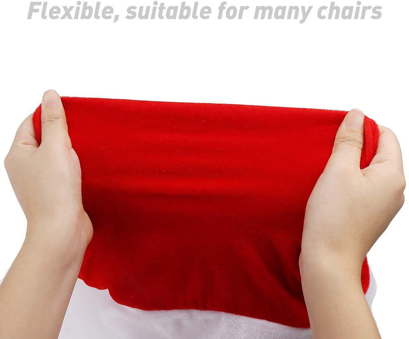 [Australia - AusPower] - CCINEE 6PCS Christmas Chair Covers,Santa Claus Hat Slipcover Xmas Chair Back Cover for Christmas Dinning Room Decoration 