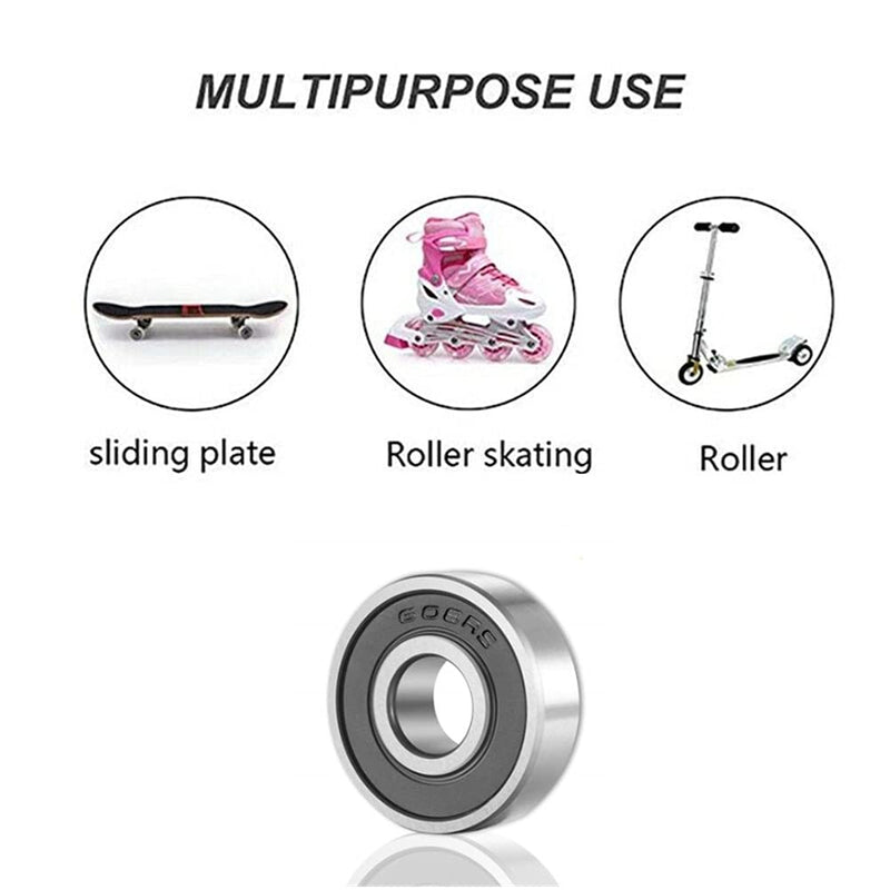 [Australia - AusPower] - 608-2RS Ball Bearings 6 Pack – Bearing Steel and Double Rubber Sealed Miniature Deep Groove Ball Bearings for Blenders, Skateboards, Inline Skates, Scooters (8mm x 22mm x 7mm) 