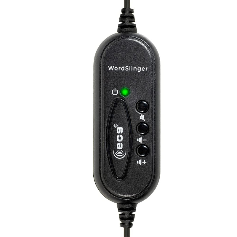 [Australia - AusPower] - ECS WordSlinger Deluxe Over Head USB Transcription Headset | Transcribing Headphones with Volume Control and Noise Reduction 