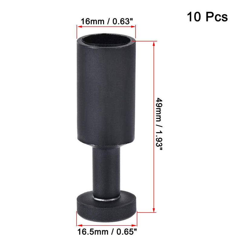 [Australia - AusPower] - uxcell Push to Connect Fittings, Cap Style Pneumatic Blanking Plugs, Fit for 16mm Inner Dia. Air Hose Tube Pipe, Plastic, Black, Pack of 10 