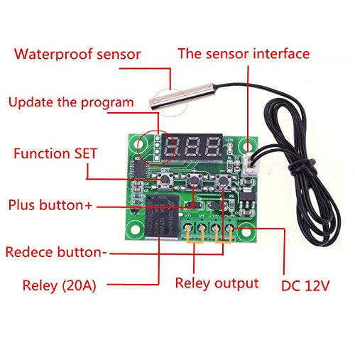 [Australia - AusPower] - E-outstanding Temperature Controller DC 12V Digital Cooling/Heating Temp Thermostat -50-100 Degree Controlled Switch Module W1209 + Acrylic Box 