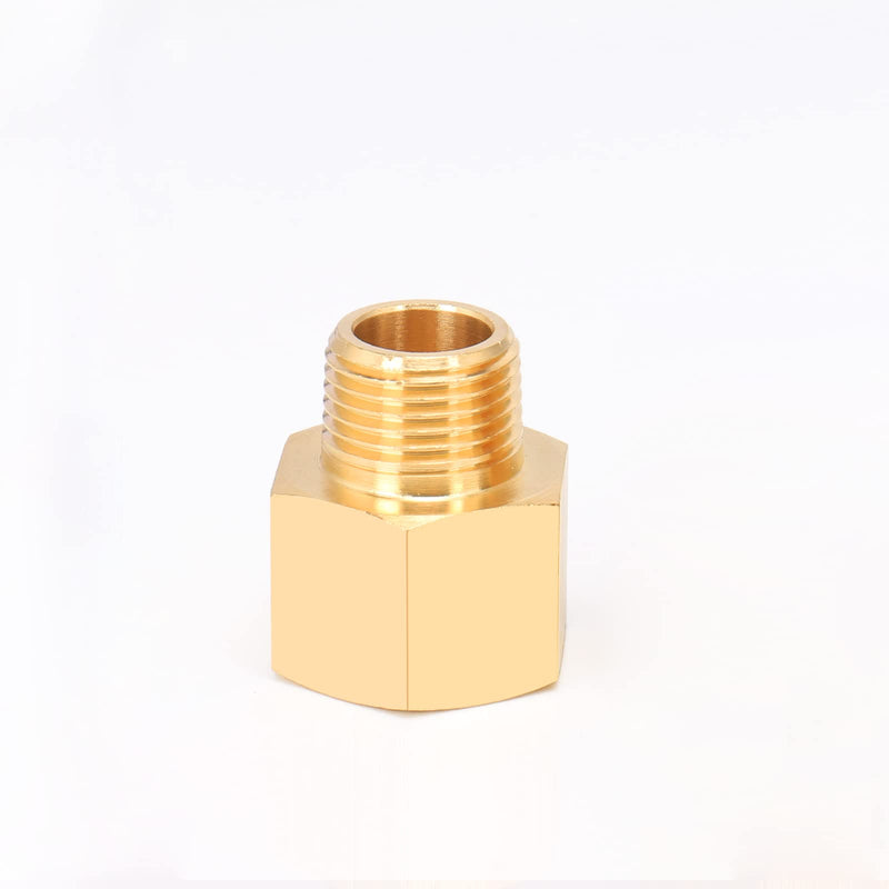 [Australia - AusPower] - BathAce Brass Pipe Fitting, Heavy Duty Metal Thread Solid Brass Reducer Adapter Pipe Reducing Connector, 2 Pack (3/8 Male Pipe x 1/2 Female Pipe) 3/8 Male Pipe x 1/2 Female Pipe 