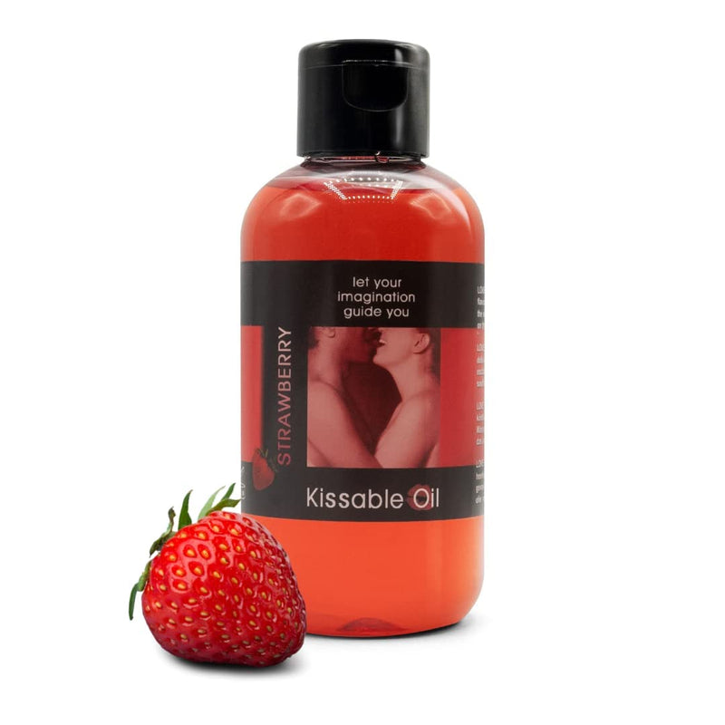 [Australia - AusPower] - LOVE PLAY Flavored Body Oil - Edible Body Oil for Men, Women and Couples - Vegan Kissable Oils (Strawberry) strawberry 