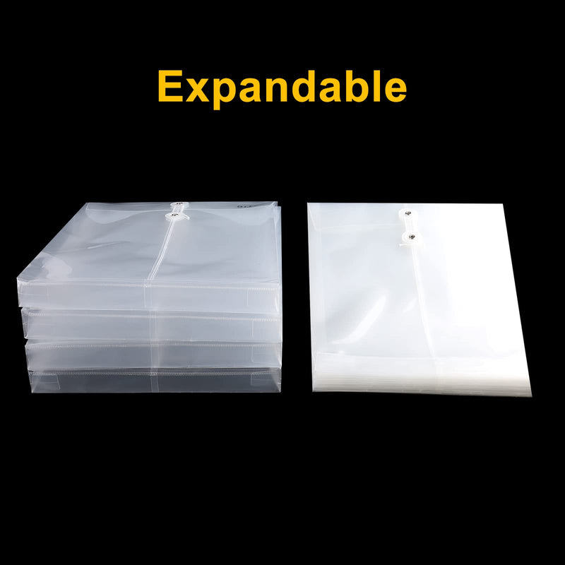 [Australia - AusPower] - HUAJIE 20 Pack A4 Clear Plastic Envelopes Folders Poly Envelopes,Expanding Files Document Folders with String Tie Closure 3cm Expansion,File Envelopes for Home, Office, School 