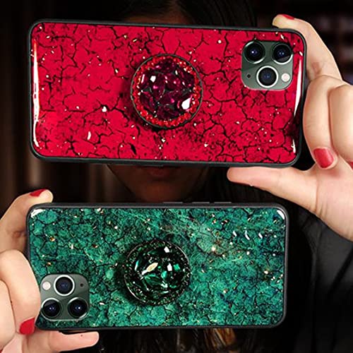 [Australia - AusPower] - for Cute iPhone 13 Pro Max Case with Ring Kickstand and Strap for Women Girls,Luxury Glitter Sparkle Marble Design Bling Girly Soft Rugged TPU Bumper Hard Phone Case for iPhone 13 Pro Max 6.7'' Green iPhone 13 Pro Max 6.7 Inch 