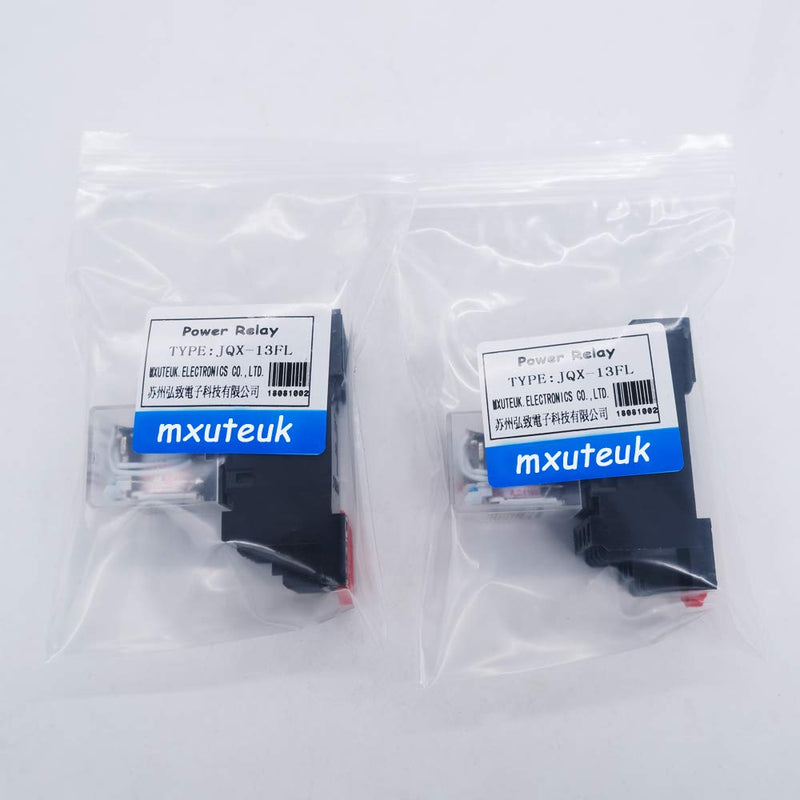 [Australia - AusPower] - mxuteuk 2pcs JQX-13FL AC 110V/120V Coil 8 Pin 10A DPDT LED Indicator Electromagnetic Power Relay, with Base, with DIN Rail Slotted Aluminum 8Pin-10A 