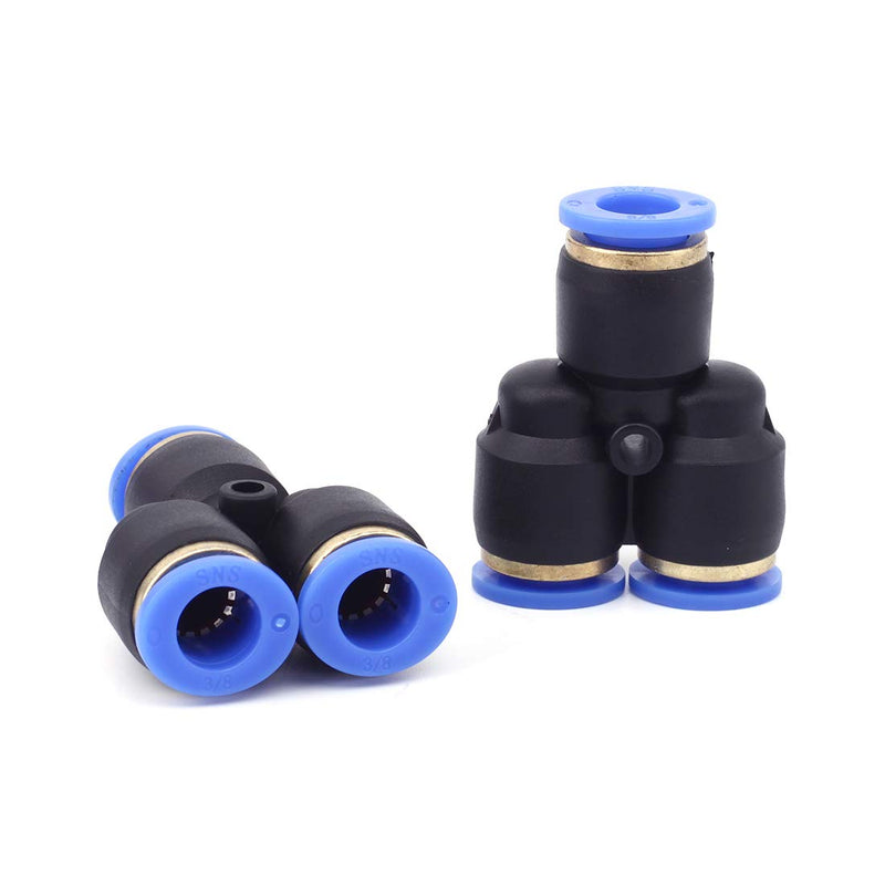 [Australia - AusPower] - SNS SPY-3/8 3/8" Tube OD Union Y Type Plastic Push to Quick Connect Tube Fitting(10 PCS) 