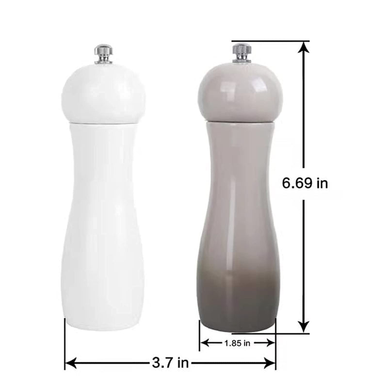 [Australia - AusPower] - High Quality Oak Wood Salt and Pepper Grinder set with Cleaning Brush, Adjustable Coarseness and Refillable Sea Salt and Pepper with Ceramic Core, Mills Shakers for Kitchen Restaurant-Pack of 2 