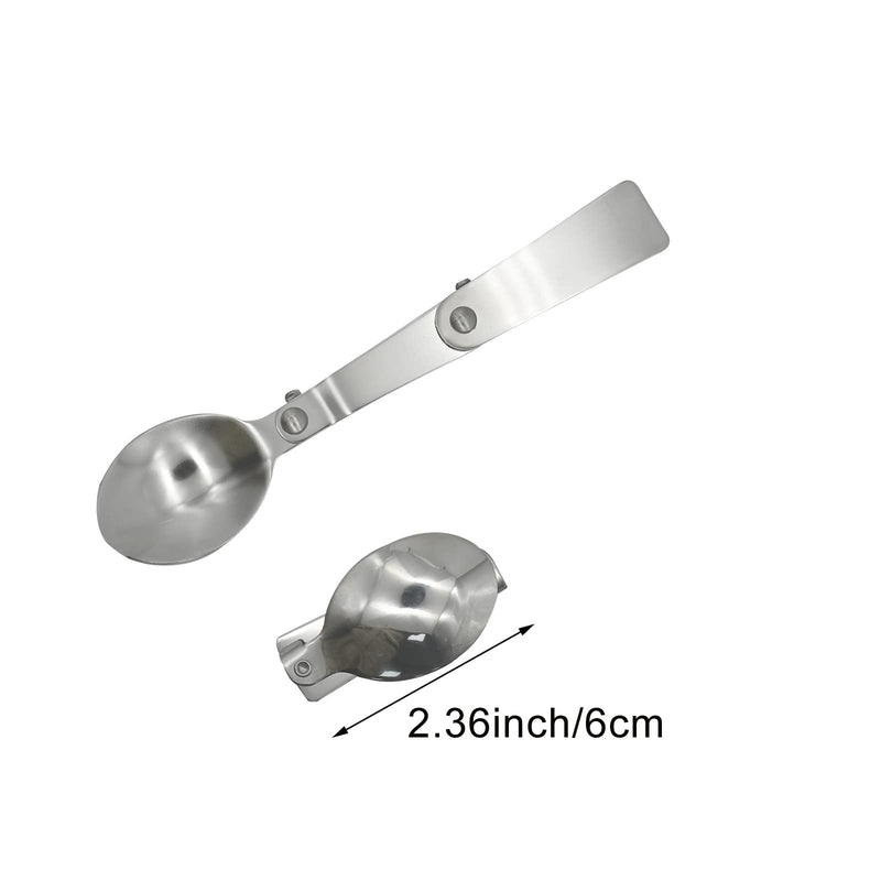 [Australia - AusPower] - Pinenjoy 6Pcs Folding Spoon Fork Spork Set, 18/10(304) Stainless Steel Protable Camping Utensil for Thermos Outdoor Activities 