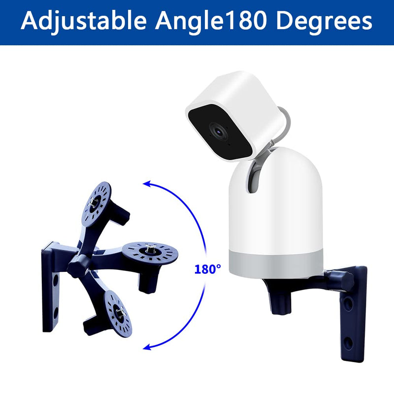 [Australia - AusPower] - OYOCAM Wall Mount Compatible with Blink Mini Pan-Tilt Camera WYZE Cam Pan V3 Camera Security Mount Adjustable Angles Bracket 180 Degree Rotation Easy to Install Outdoor Indoor, 2 Pack 2 Pack black wall mount 
