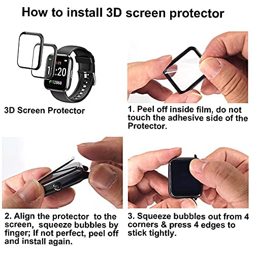 [Australia - AusPower] - smaate 3D Screen Protector for P25 IW1, Compatible with Pupuskyer P25 1.69inch, FITNIV Letsfit IW1, Eurans Tykoit Letsfit IW1 Lite 1.4inch Smartwatch, 3-Pack, Full Coverage, Curved Edge, Anti-shatter 