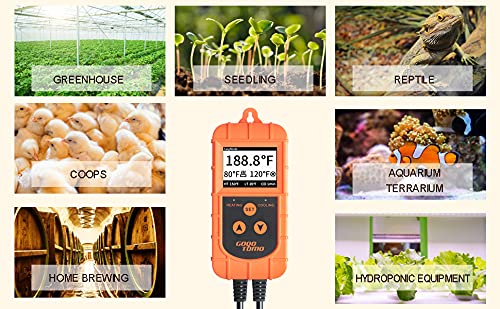[Australia - AusPower] - GOQOTOMO Smart Temperature Controller Thermostat Heating and Cooling Mode for Homebrew Fermenter Greenhouse Terrarium 100-240VAC NTC Sensor Improved Version 