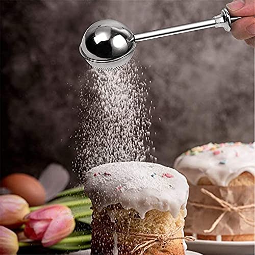 [Australia - AusPower] - AHOTWISH Bakers Dusting Wand for Sugar, Stainless Steel Flour Duster Powdered Sugar Shaker Duster Sifter with Cake Stencil Templates One-Handed Operation for Sugar and Spices (21pcs(Pink)) 21pcs(Pink) 